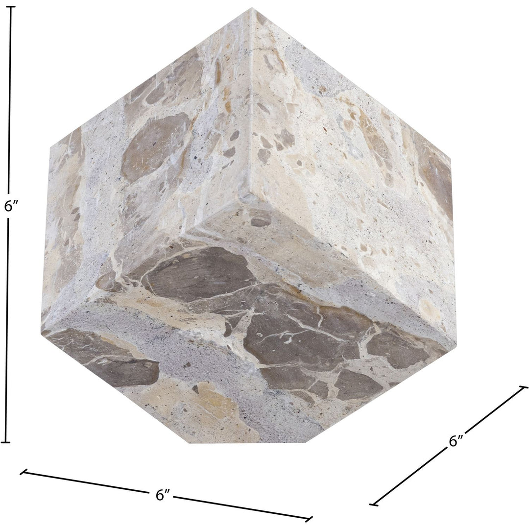 Block Genuine Marble Decorative Cube — Beige