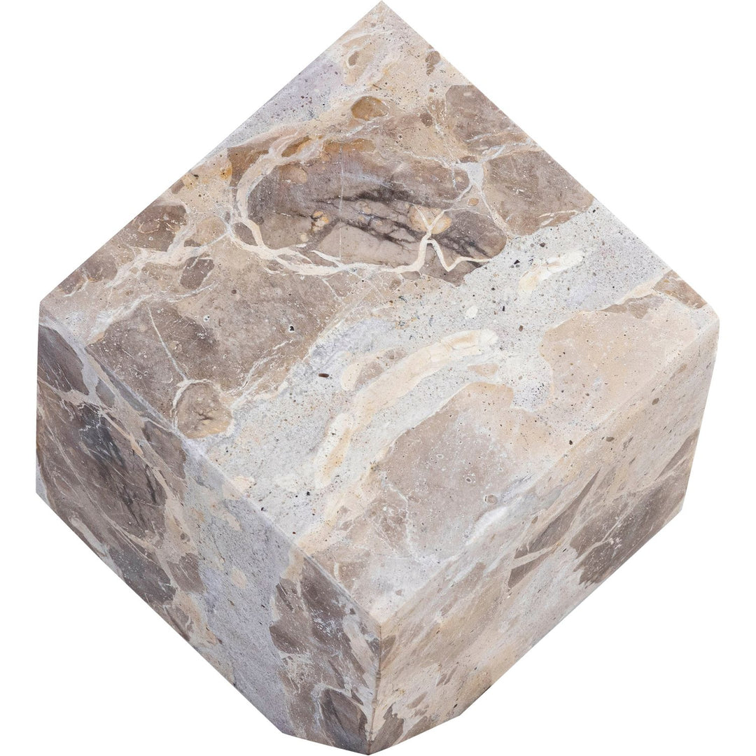 Block Genuine Marble Decorative Cube — Beige