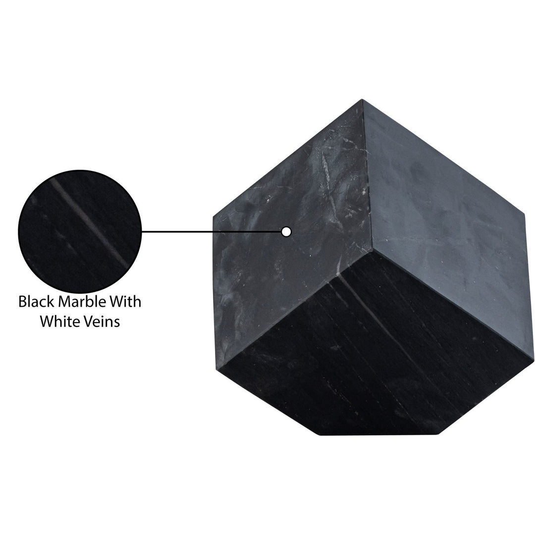 Block Genuine Marble Decorative Cube — Black
