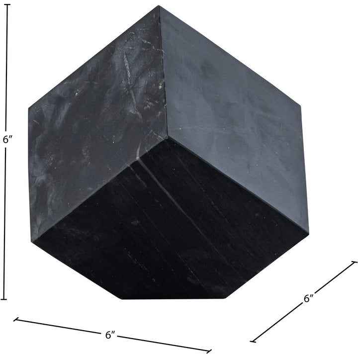 Block Genuine Marble Decorative Cube — Black