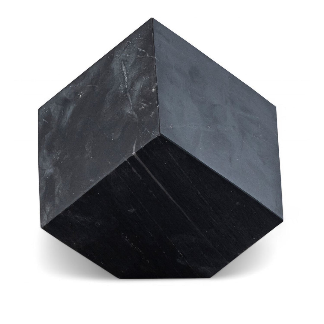 Block Genuine Marble Decorative Cube — Black