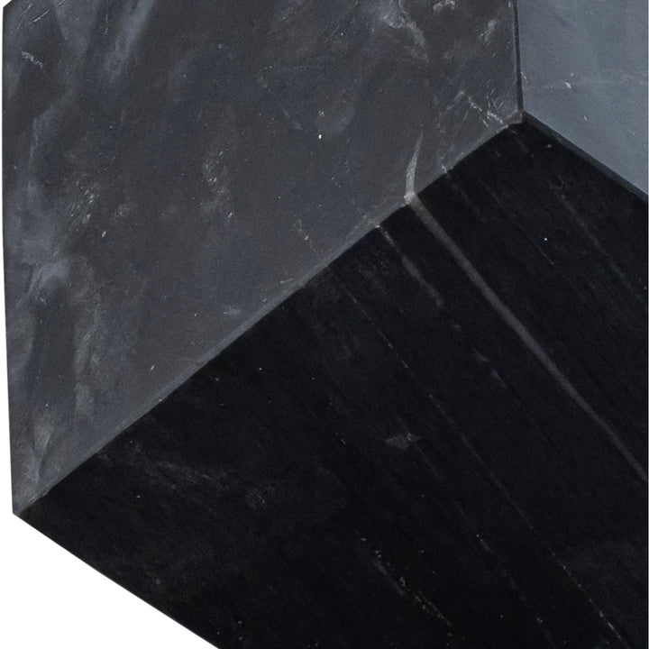 Block Genuine Marble Decorative Cube — Black