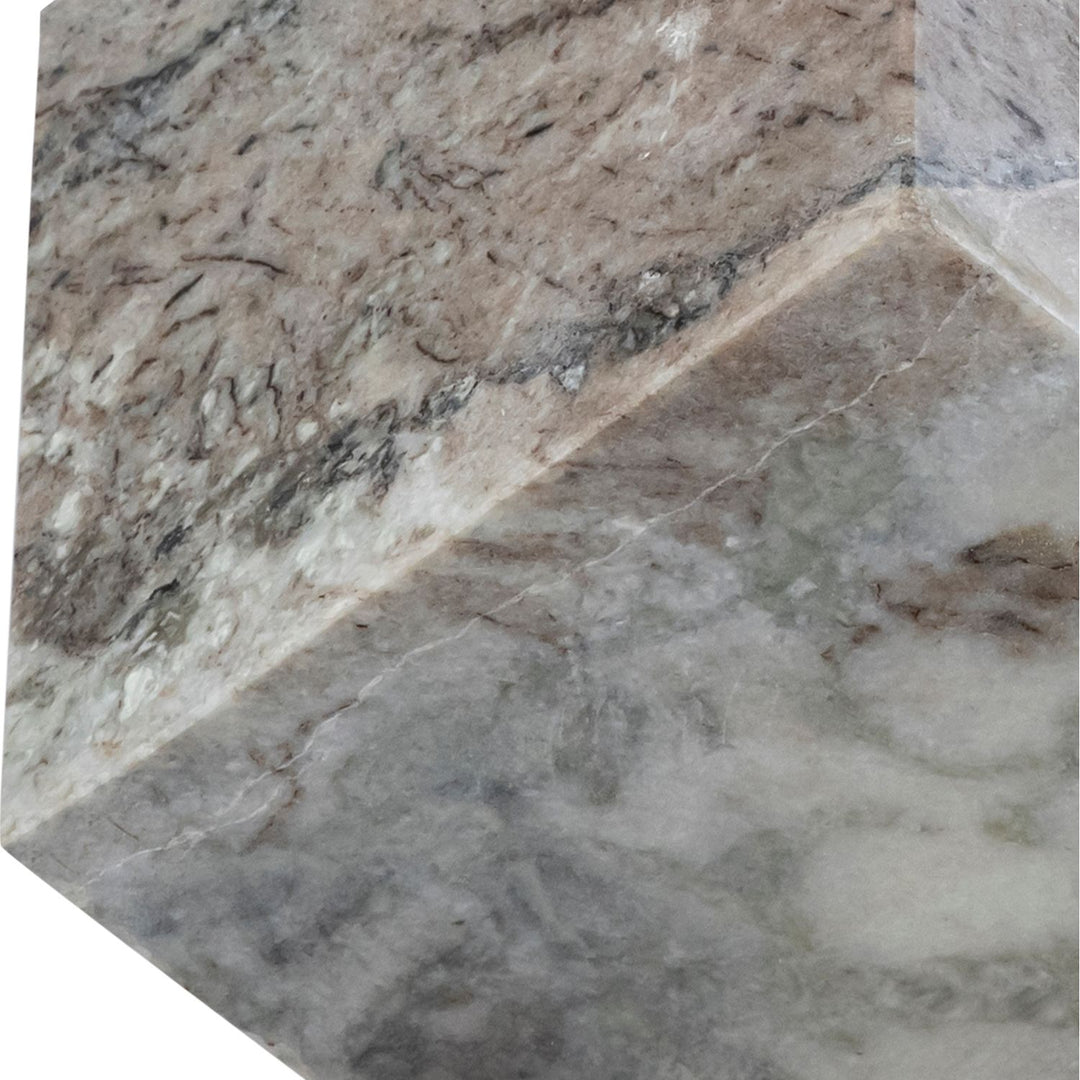 Block Genuine Marble Decorative Cube — Brown