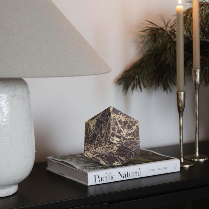 Block Genuine Marble Decorative Cube — Cherry