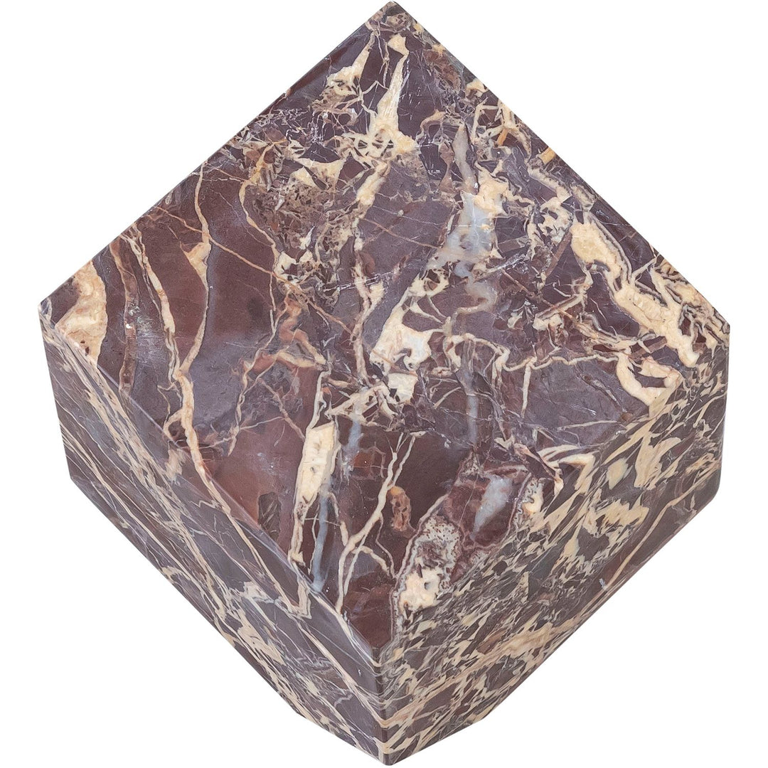 Block Genuine Marble Decorative Cube — Cherry