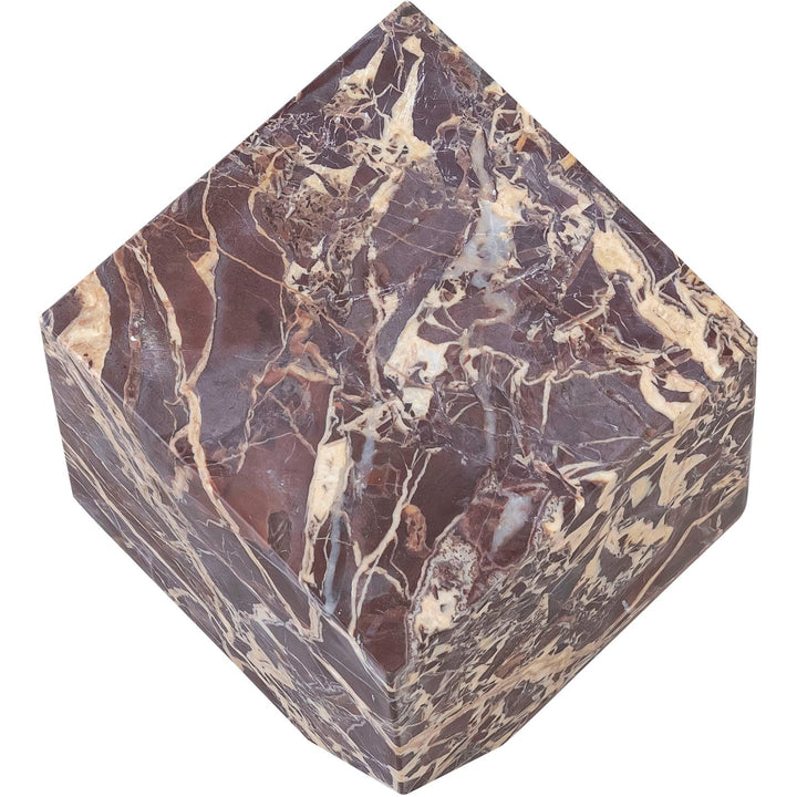 Block Genuine Marble Decorative Cube — Cherry
