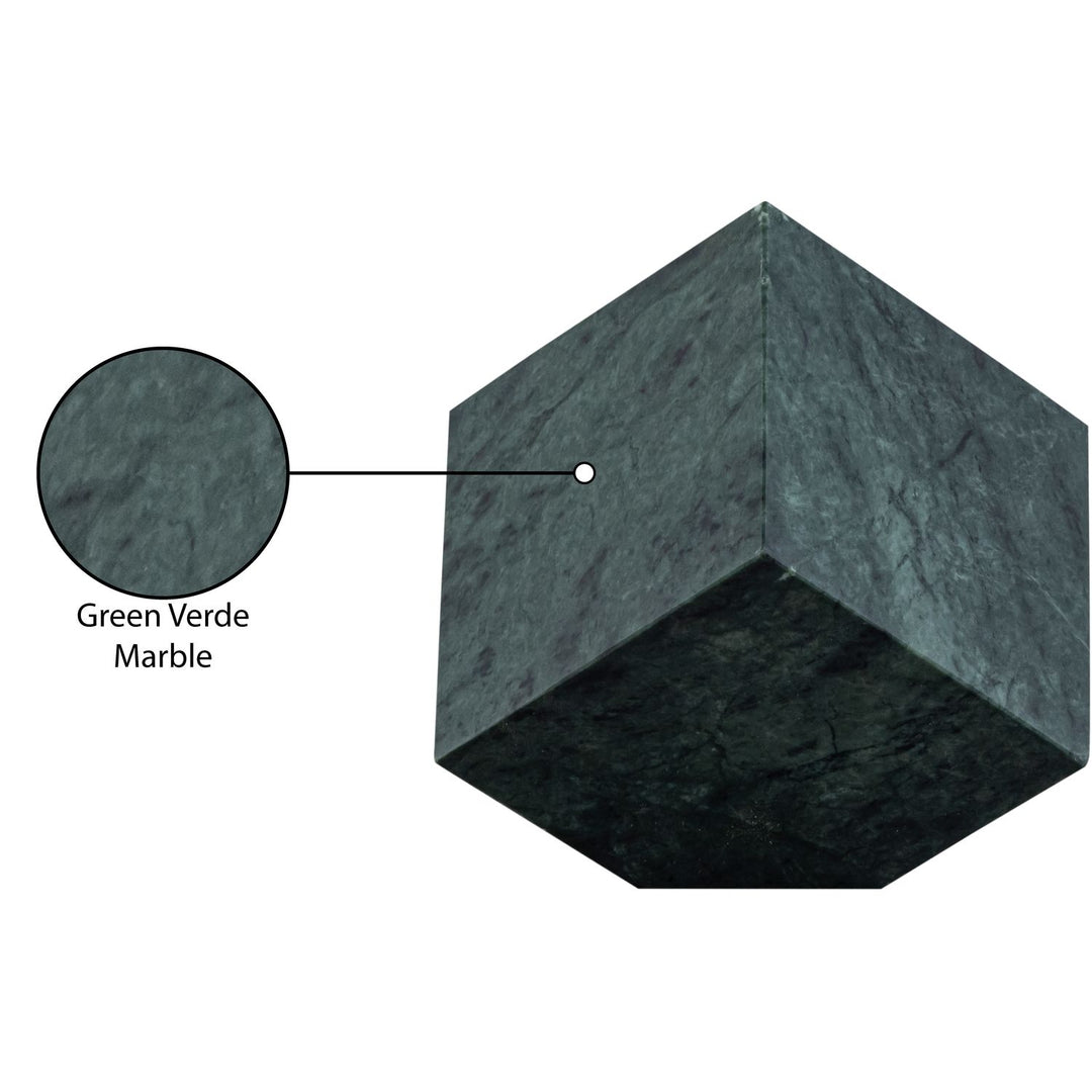 Block Genuine Marble Decorative Cube — Green