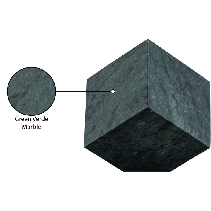 Block Genuine Marble Decorative Cube — Green