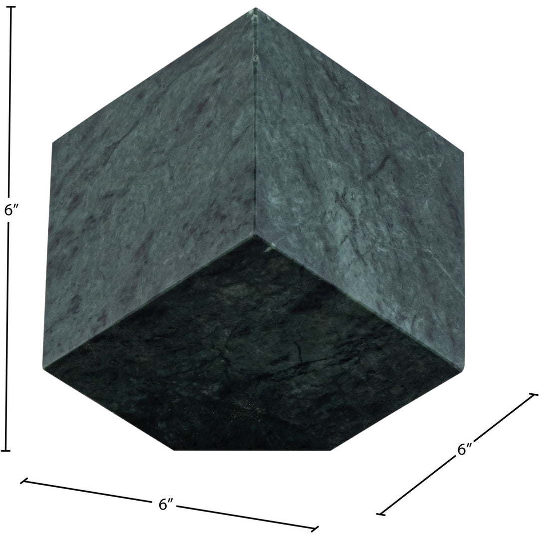 Block Genuine Marble Decorative Cube — Green