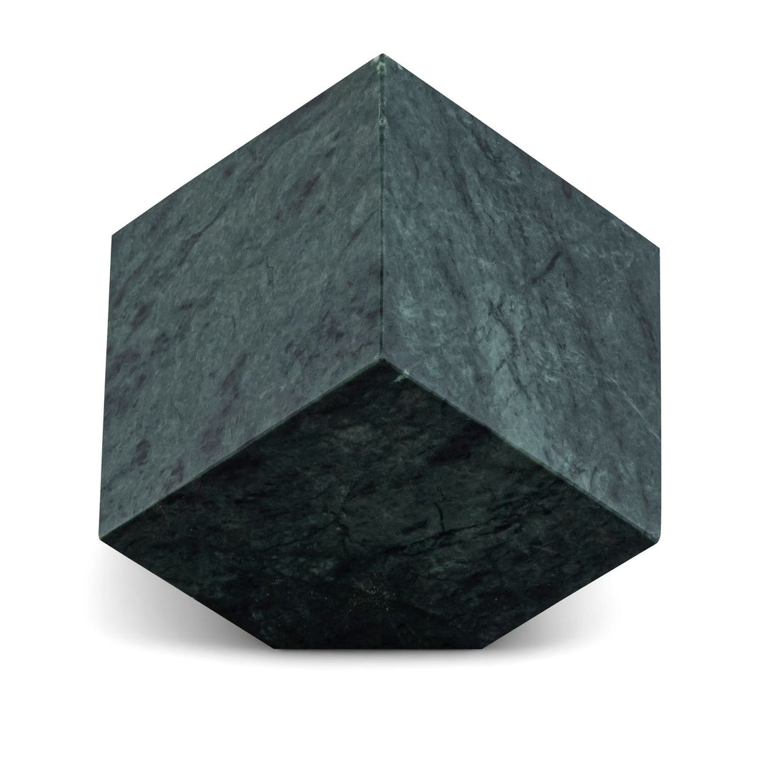 Block Genuine Marble Decorative Cube — Green