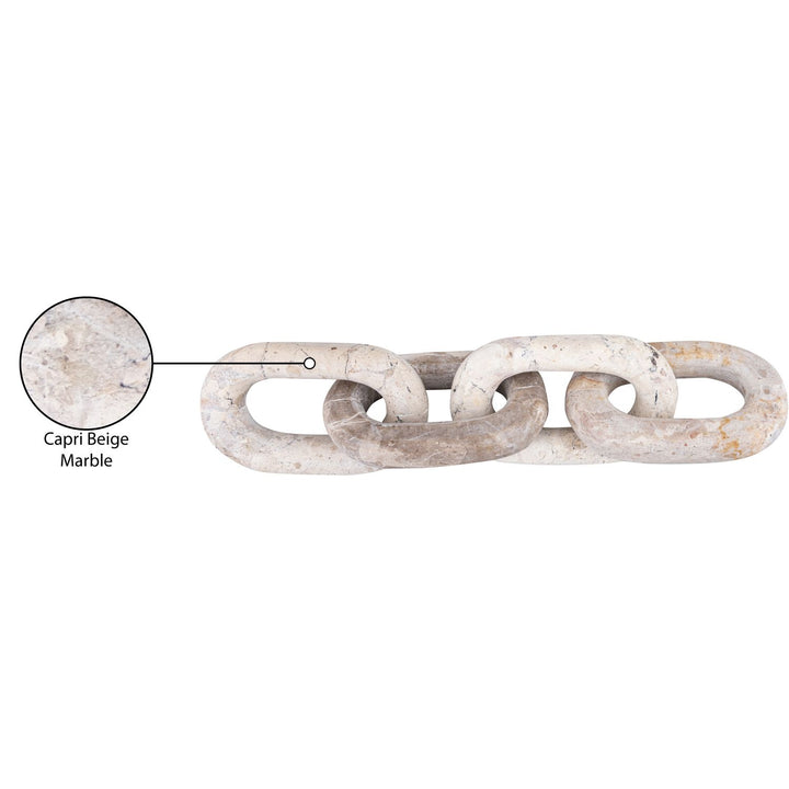 Lynx Genuine Marble Decorative Chain Links — Beige