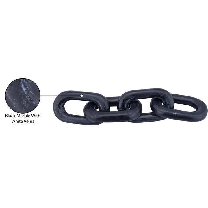 Lynx Genuine Marble Decorative Chain Links — Black
