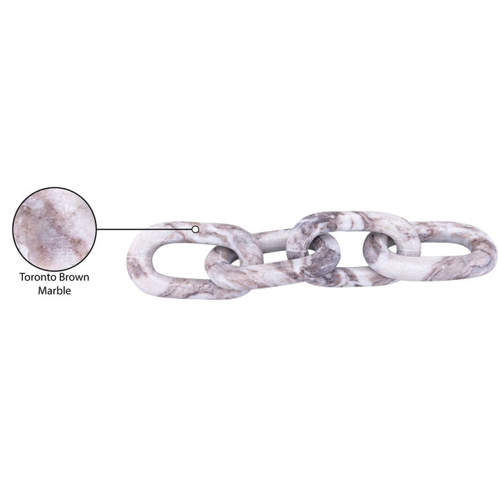 Lynx Genuine Marble Decorative Chain Links — Brown