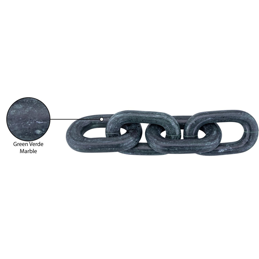 Lynx Genuine Marble Decorative Chain Links — Green