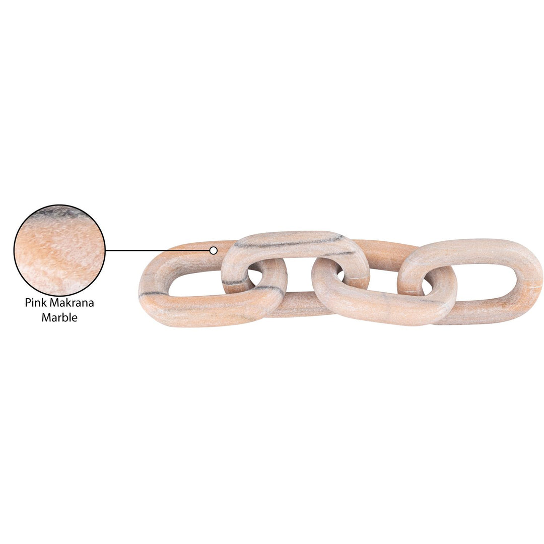 Lynx Genuine Marble Decorative Chain Links — Pink
