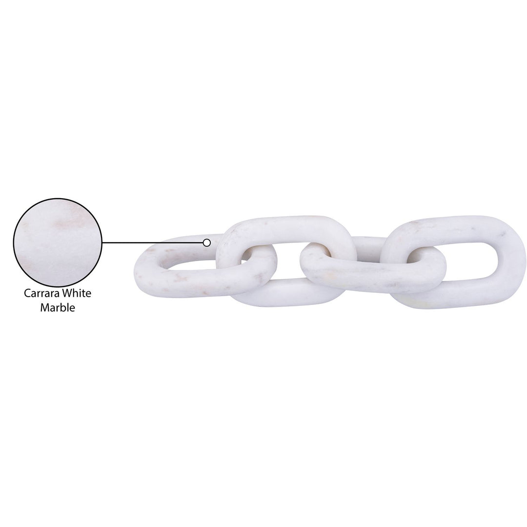 Lynx Genuine Marble Decorative Chain Links — White