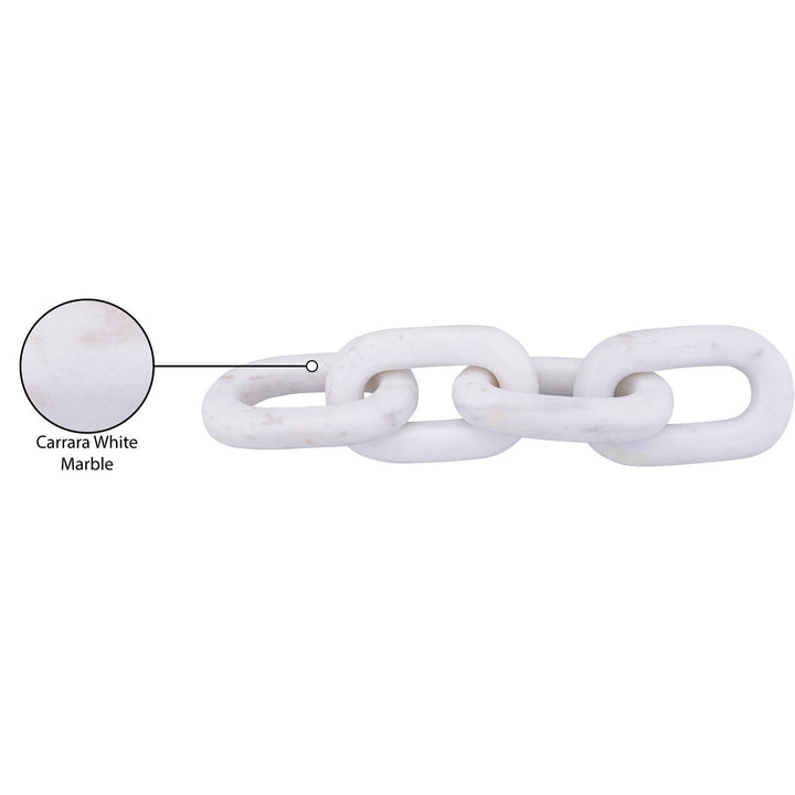 Lynx Genuine Marble Decorative Chain Links — White