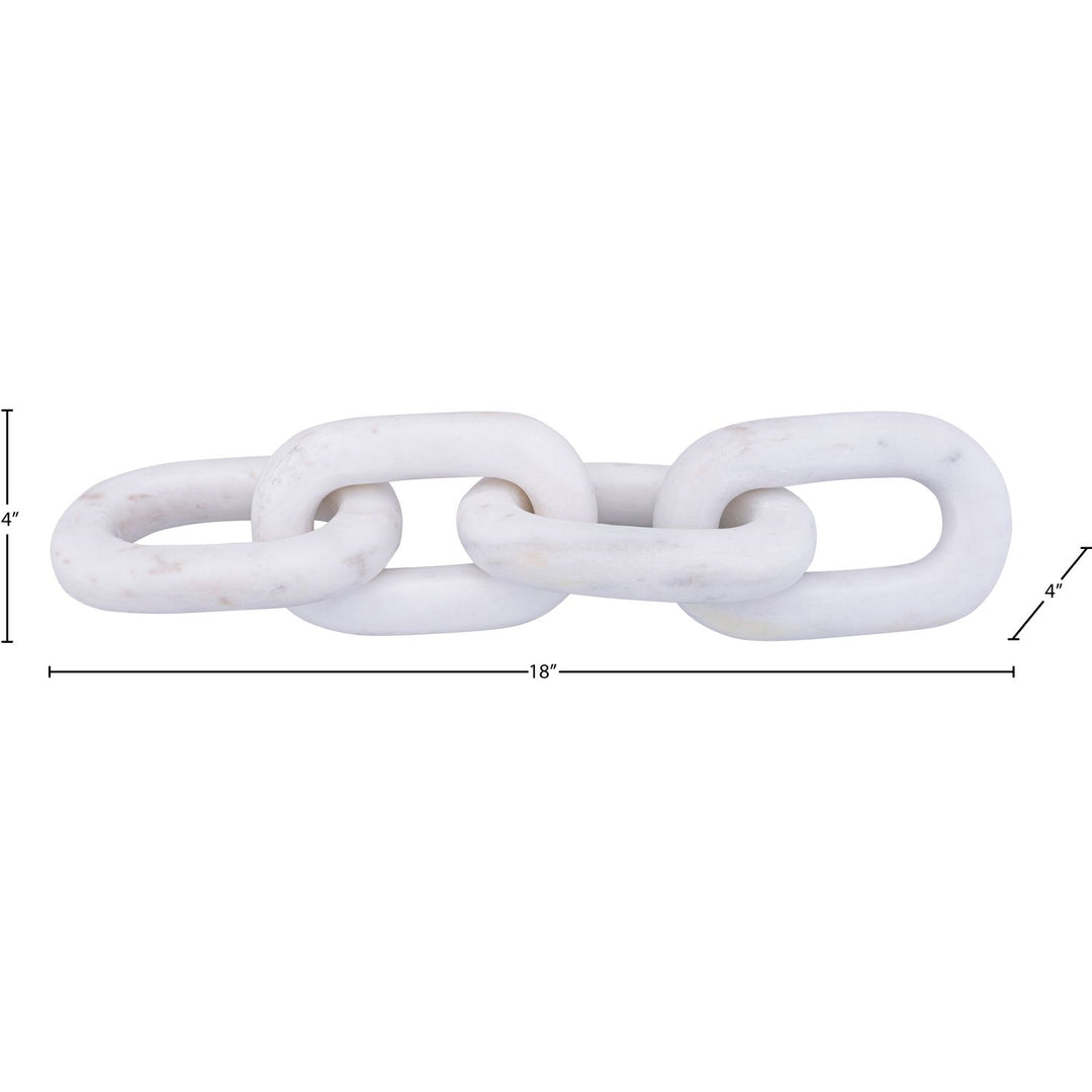 Lynx Genuine Marble Decorative Chain Links — White