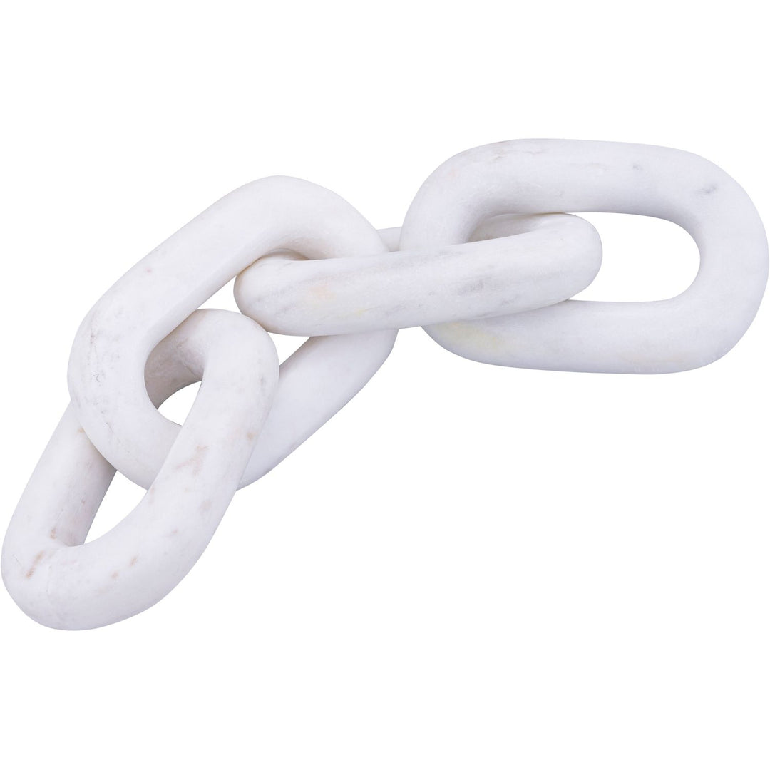 Lynx Genuine Marble Decorative Chain Links — White