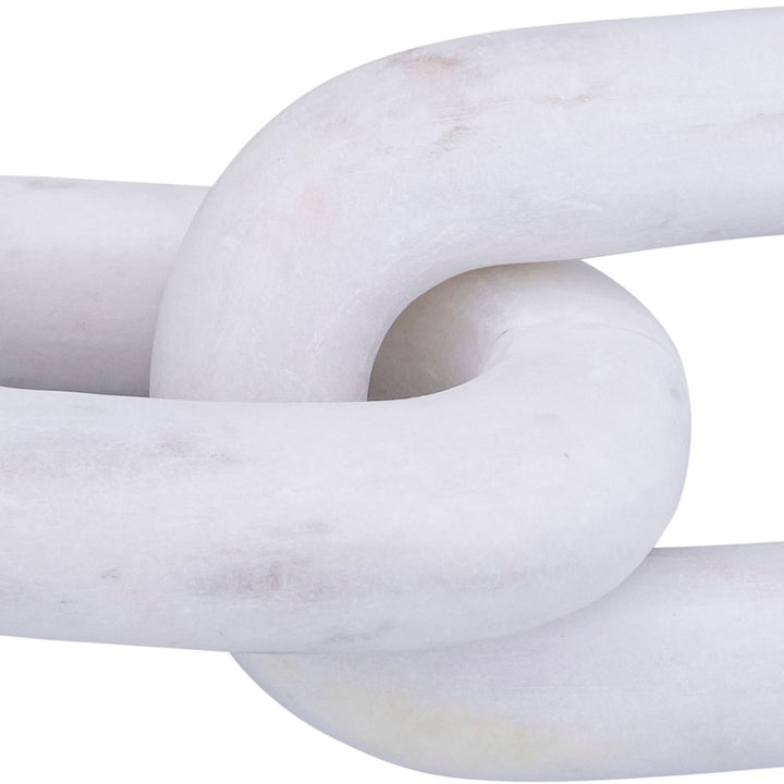 Lynx Genuine Marble Decorative Chain Links — White