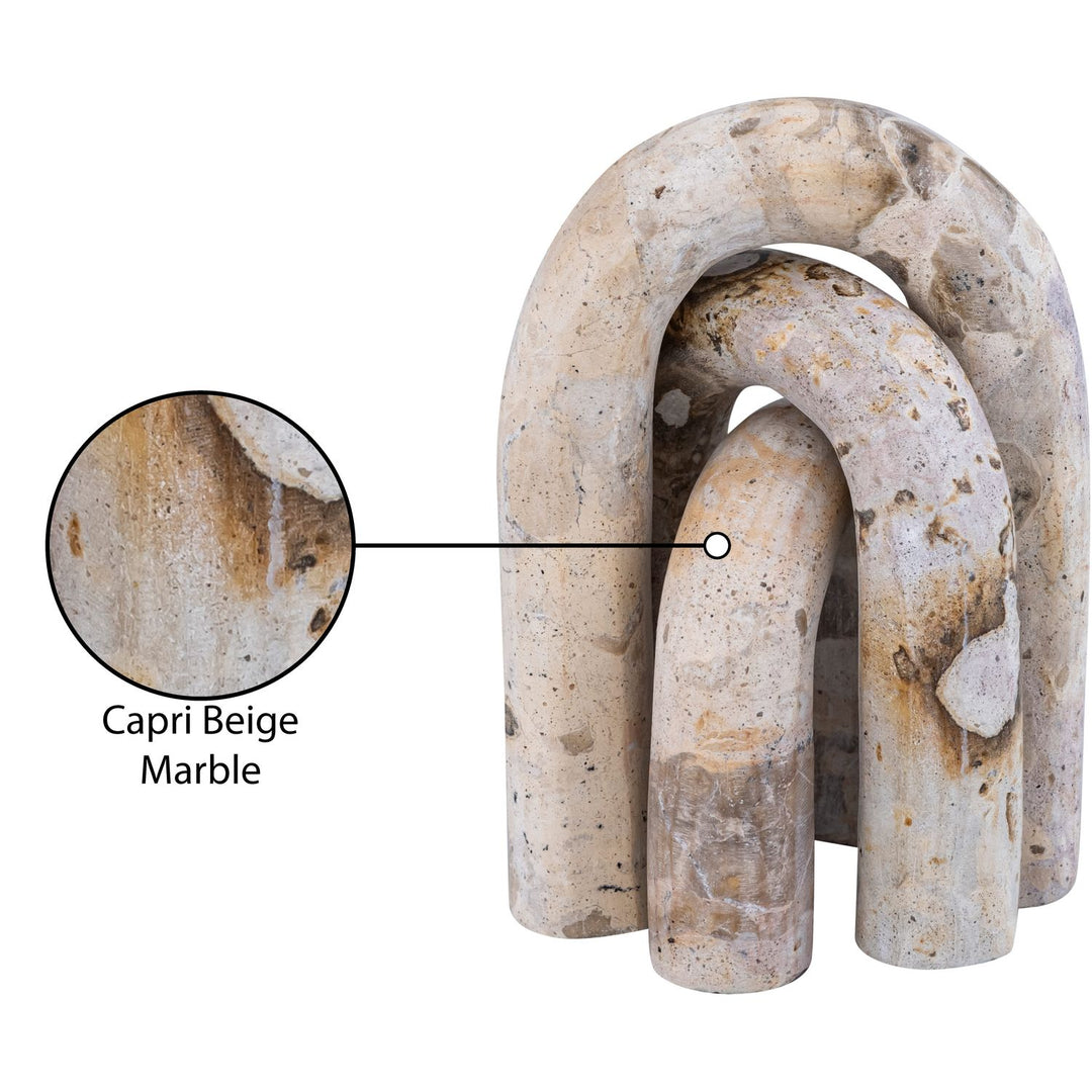 Arco Genuine Marble 3pc. Decorative Object — Beige