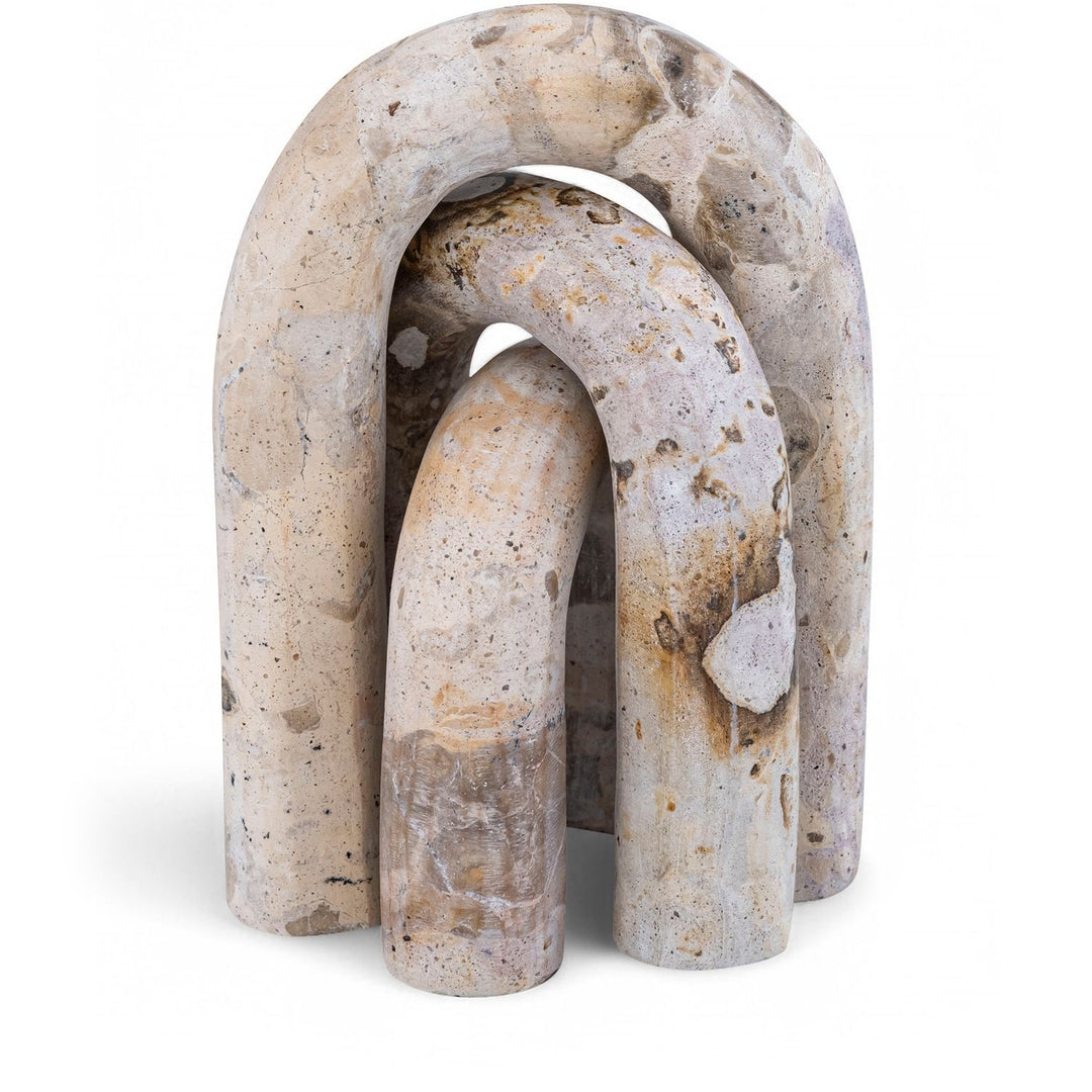 Arco Genuine Marble 3pc. Decorative Object — Beige