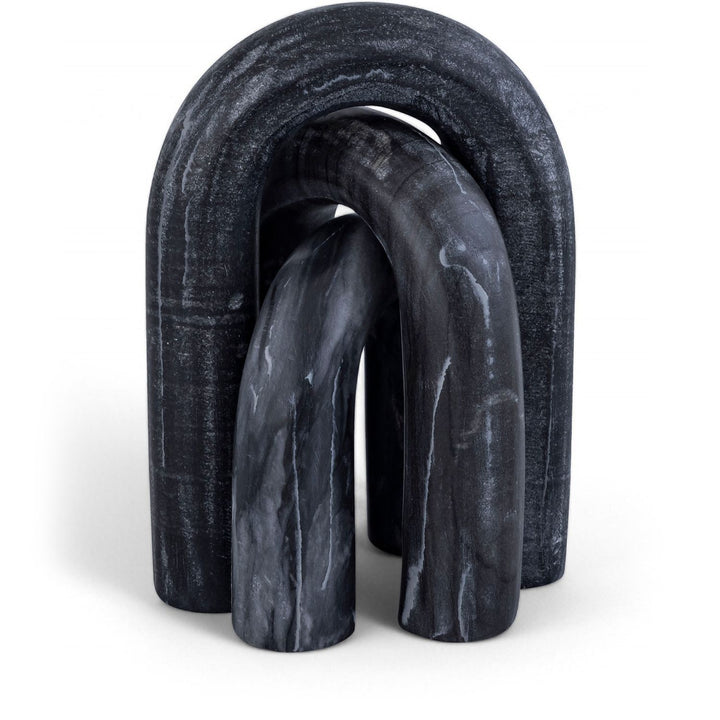 Arco Genuine Marble 3pc. Decorative Object — Black