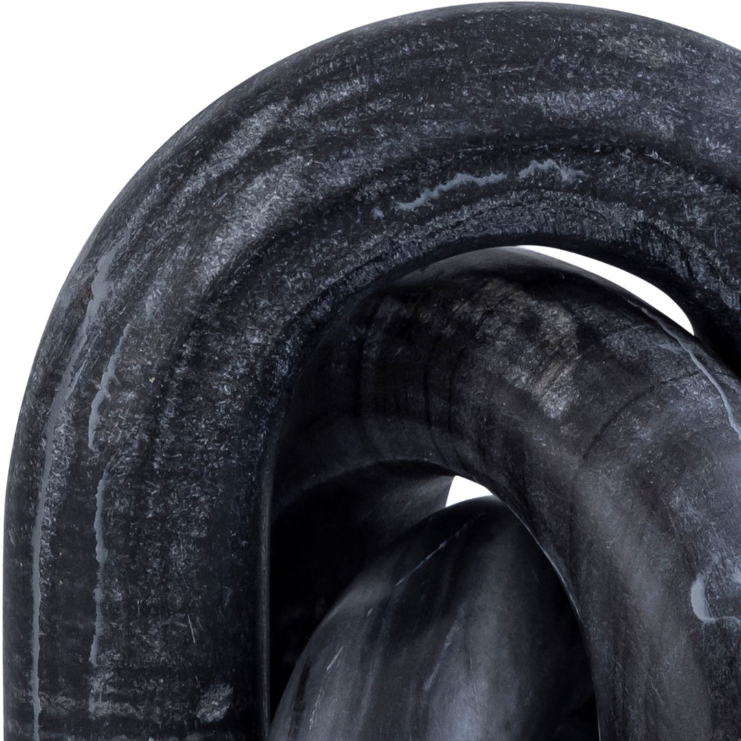 Arco Genuine Marble 3pc. Decorative Object — Black