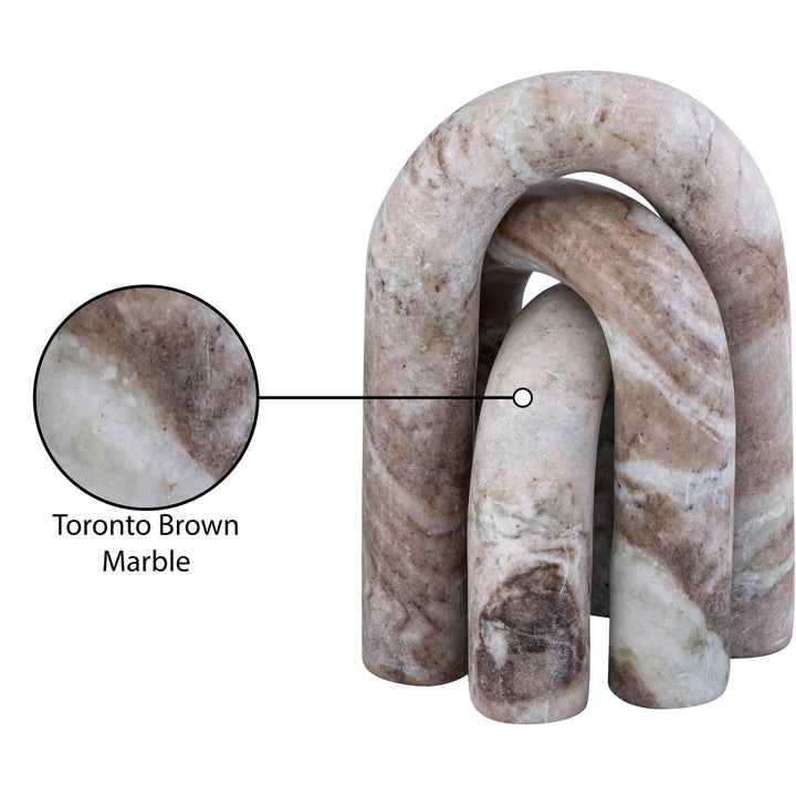 Arco Genuine Marble 3pc. Decorative Object — Brown