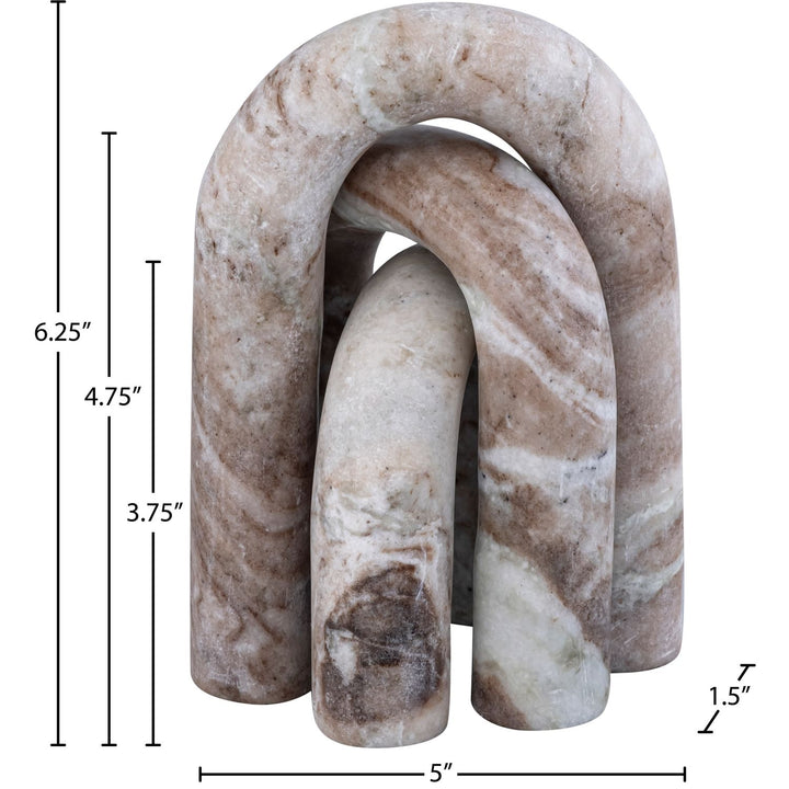 Arco Genuine Marble 3pc. Decorative Object — Brown