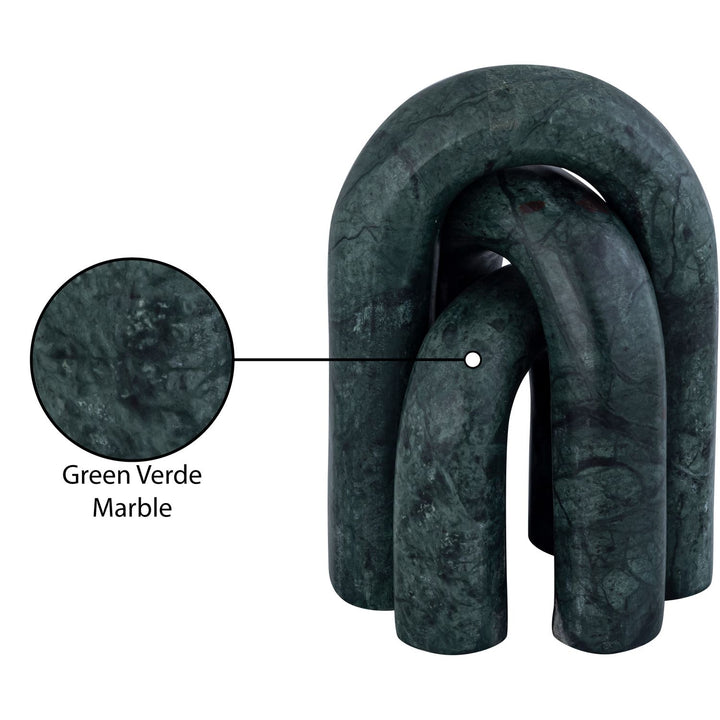Arco Genuine Marble 3pc. Decorative Object — Green