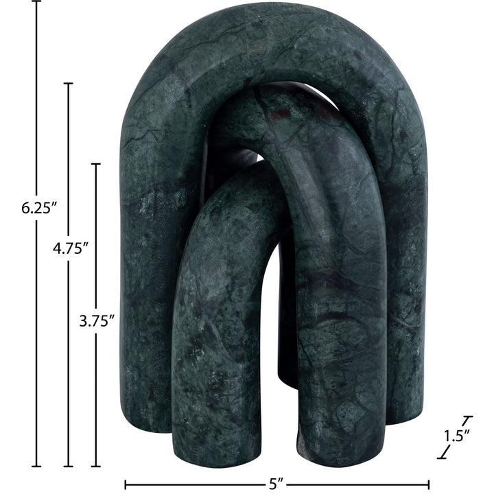 Arco Genuine Marble 3pc. Decorative Object — Green