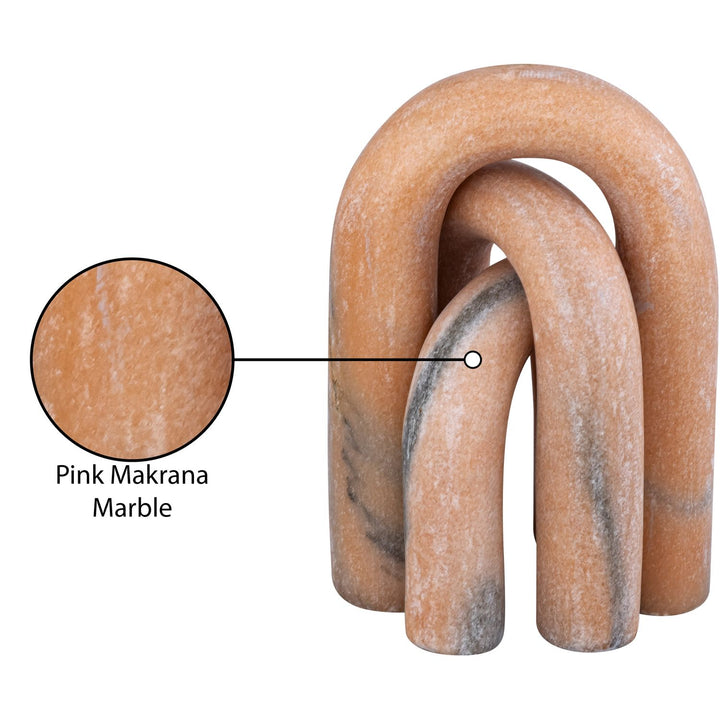 Arco Genuine Marble 3pc. Decorative Object — Pink