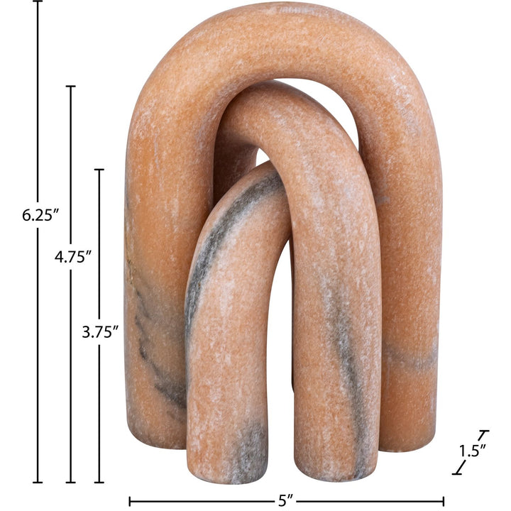 Arco Genuine Marble 3pc. Decorative Object — Pink