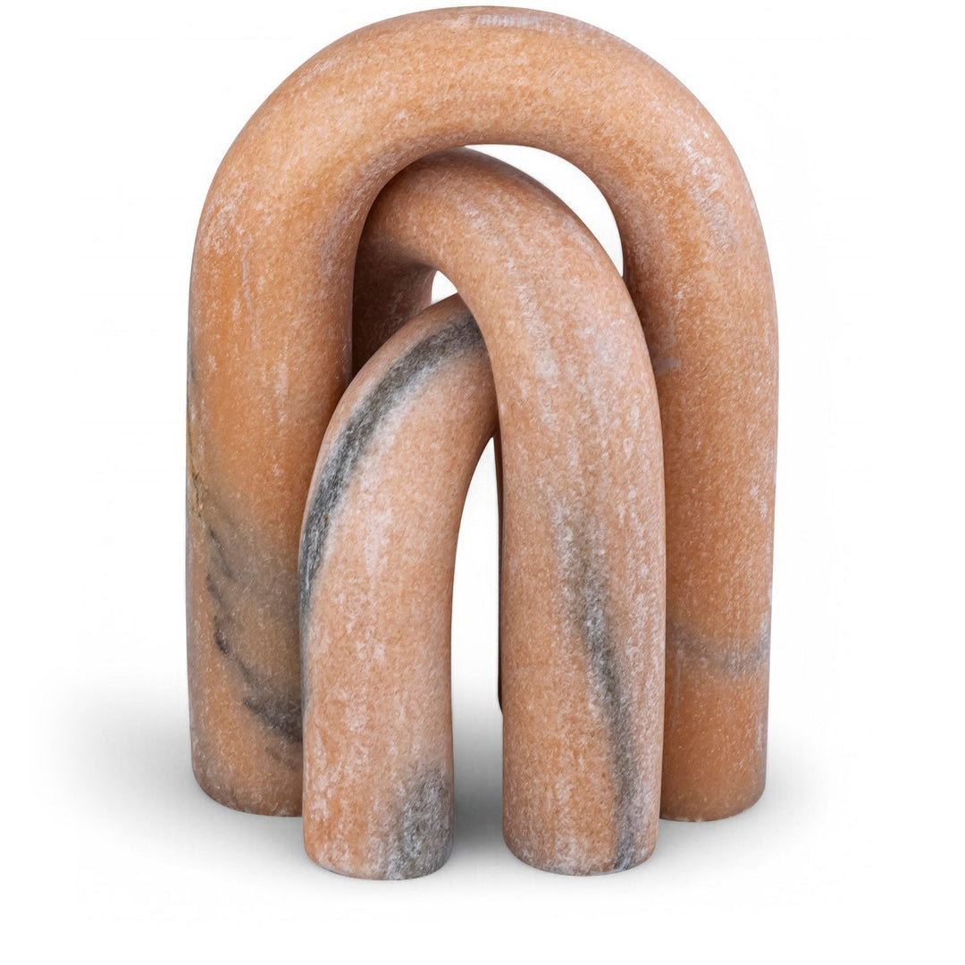 Arco Genuine Marble 3pc. Decorative Object — Pink