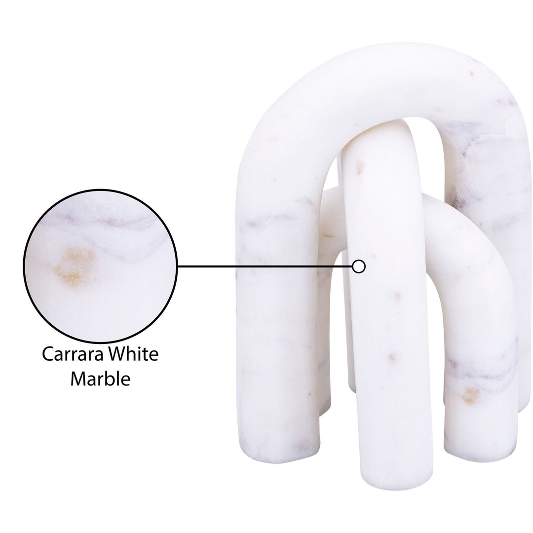 Arco Genuine Marble 3pc. Decorative Object — White