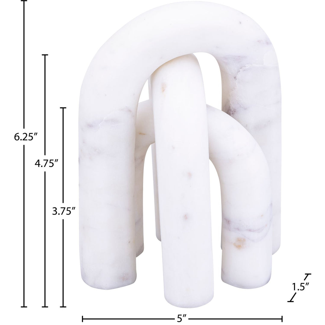 Arco Genuine Marble 3pc. Decorative Object — White