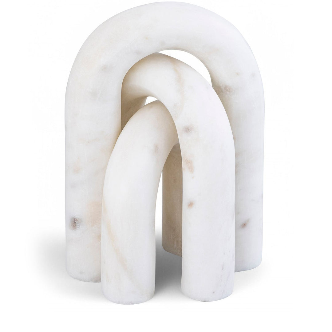Arco Genuine Marble 3pc. Decorative Object — White