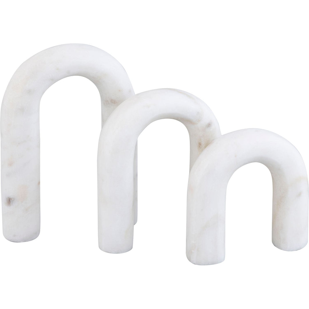 Arco Genuine Marble 3pc. Decorative Object — White
