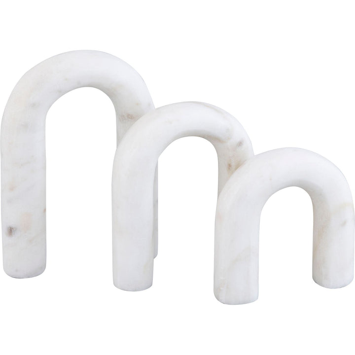 Arco Genuine Marble 3pc. Decorative Object — White