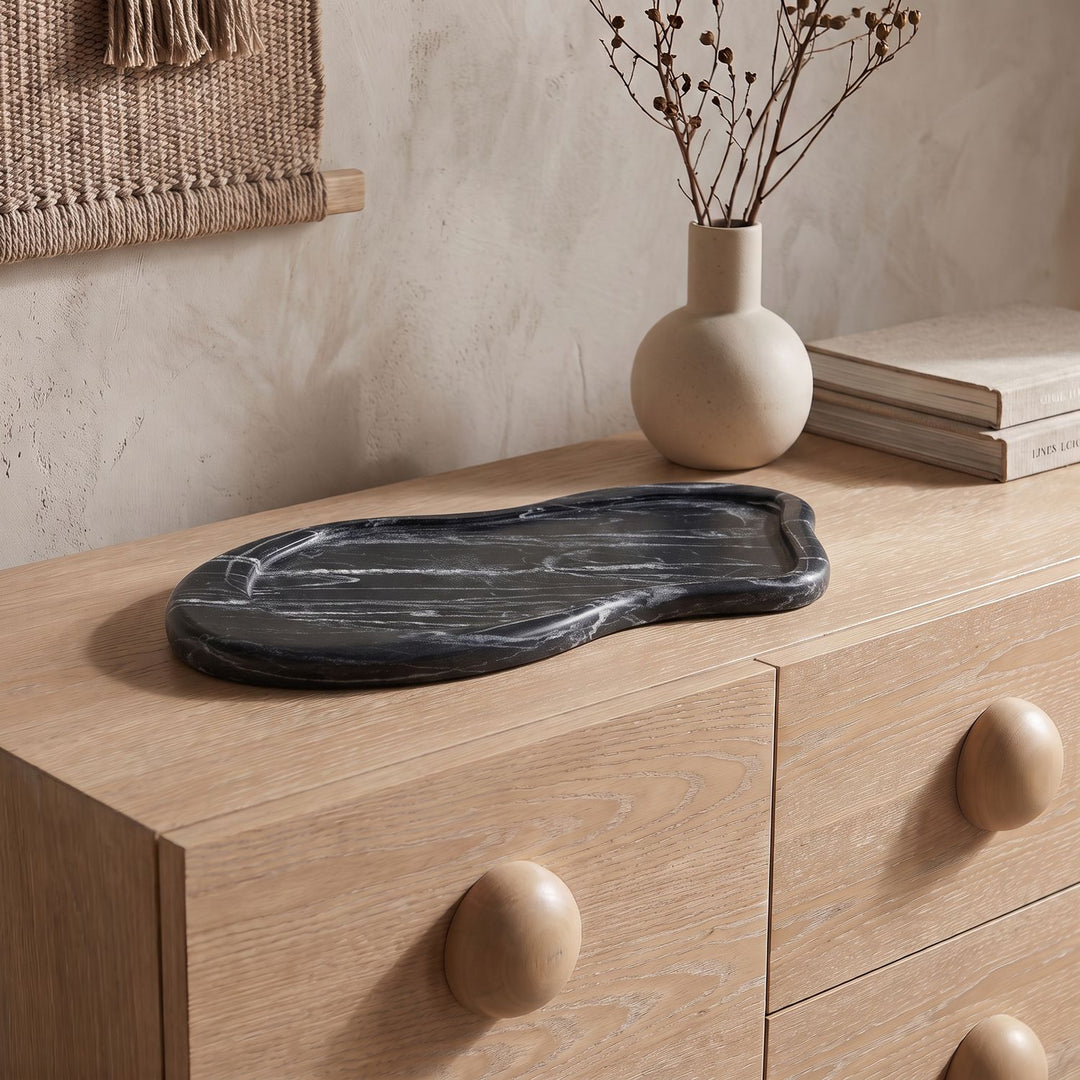Arezzo Genuine Marble Tray — Black