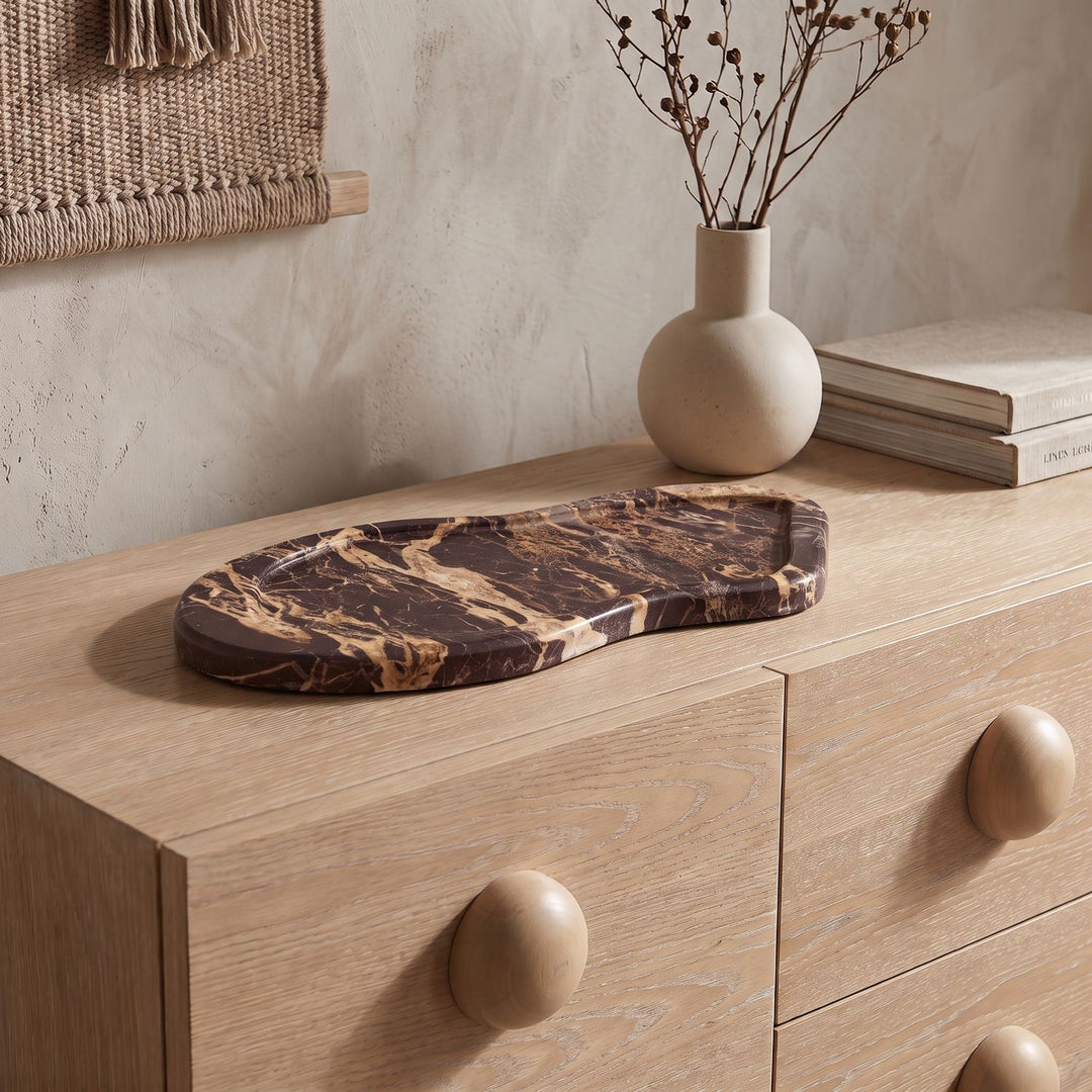 Arezzo Genuine Marble Tray — Cherry