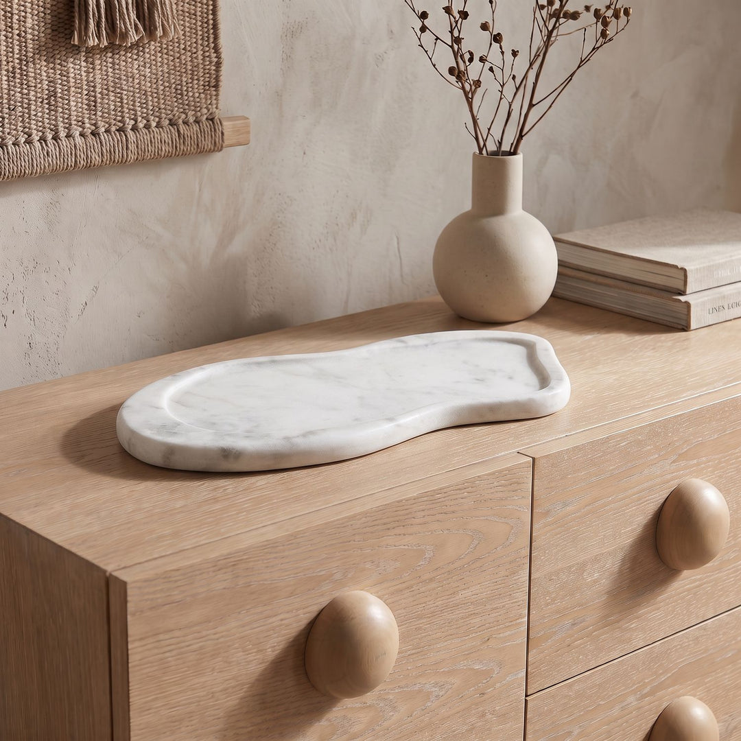Arezzo Genuine Marble Tray — White