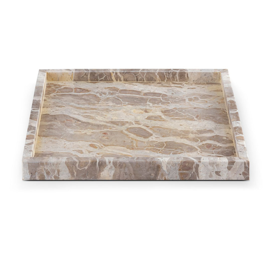Barletta Square Genuine Marble Tray — Beige