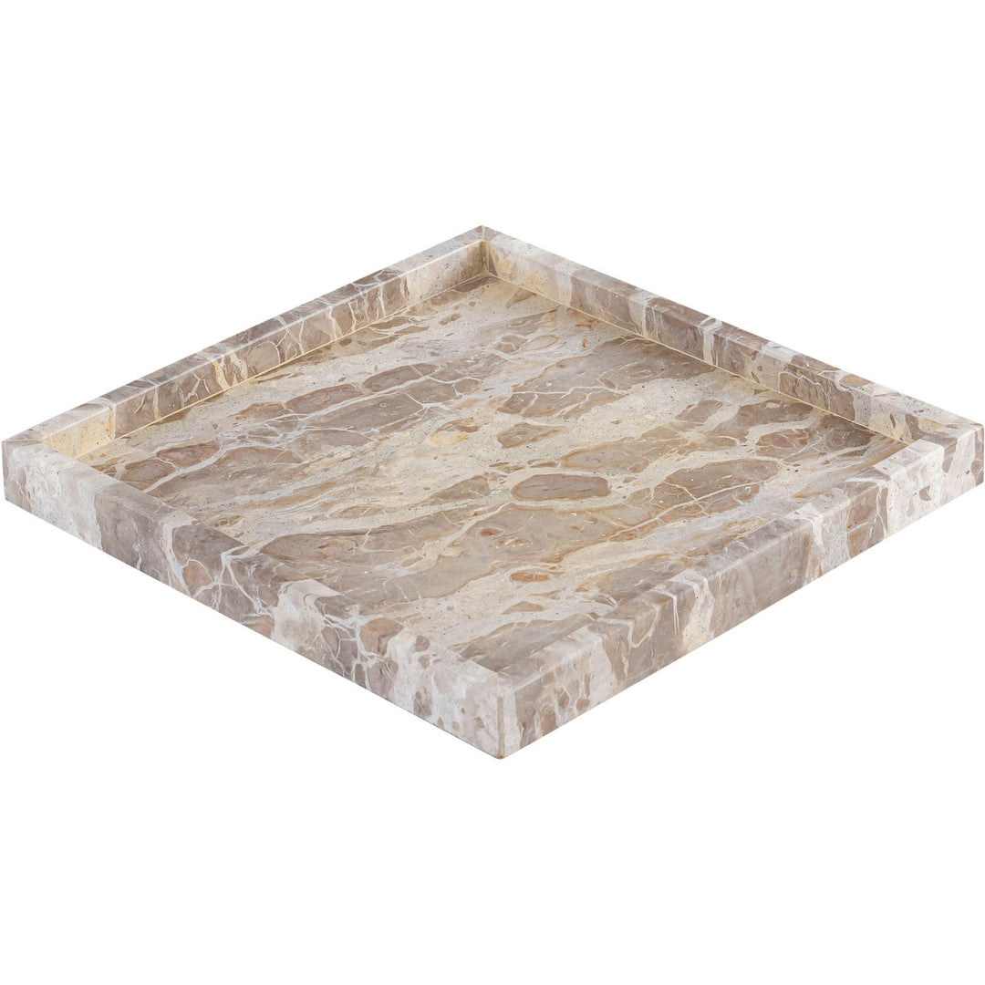 Barletta Square Genuine Marble Tray — Beige