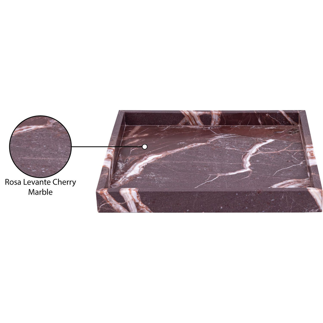 Barletta Square Genuine Marble Tray — Cherry