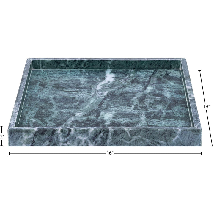 Barletta Square Genuine Marble Tray — Green