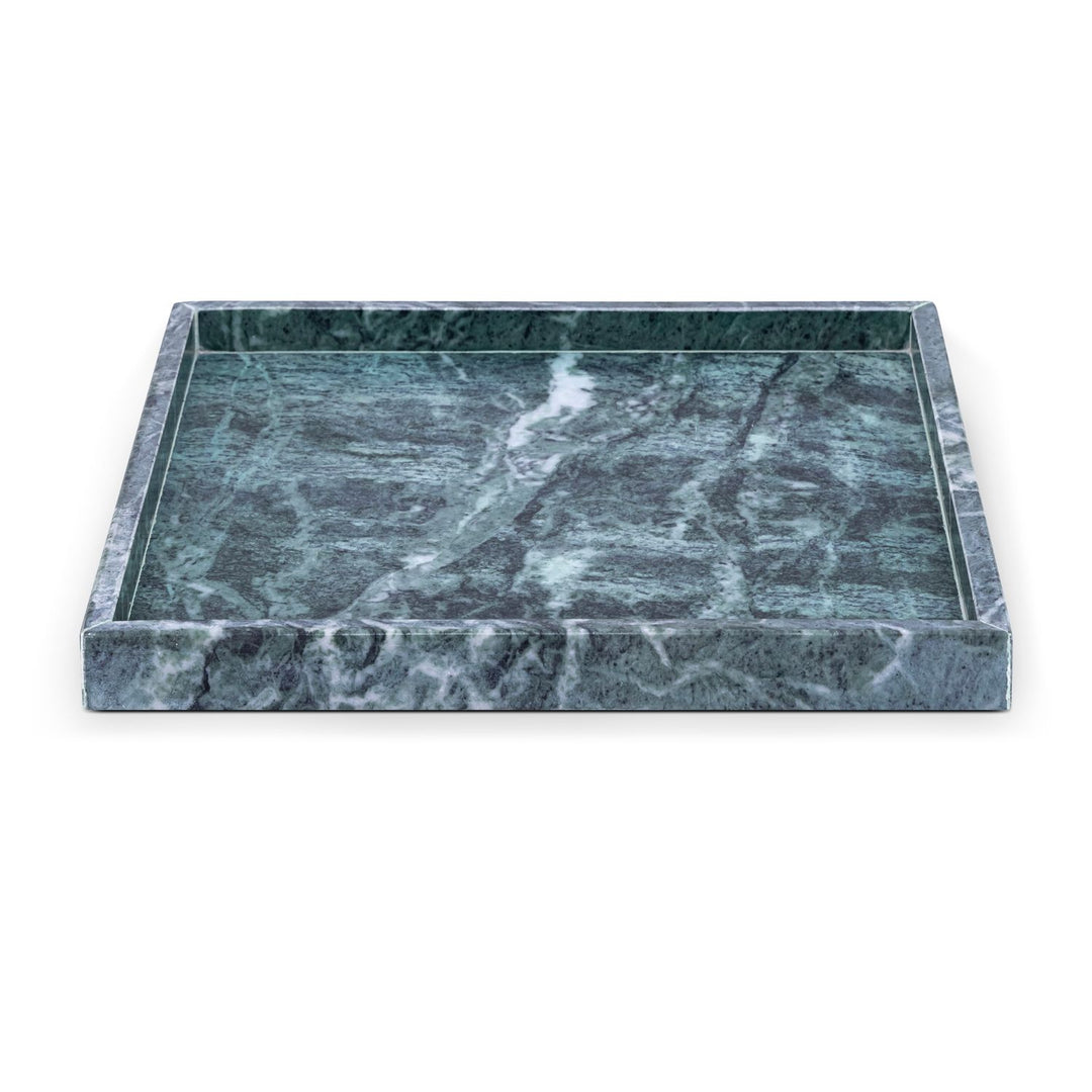 Barletta Square Genuine Marble Tray — Green