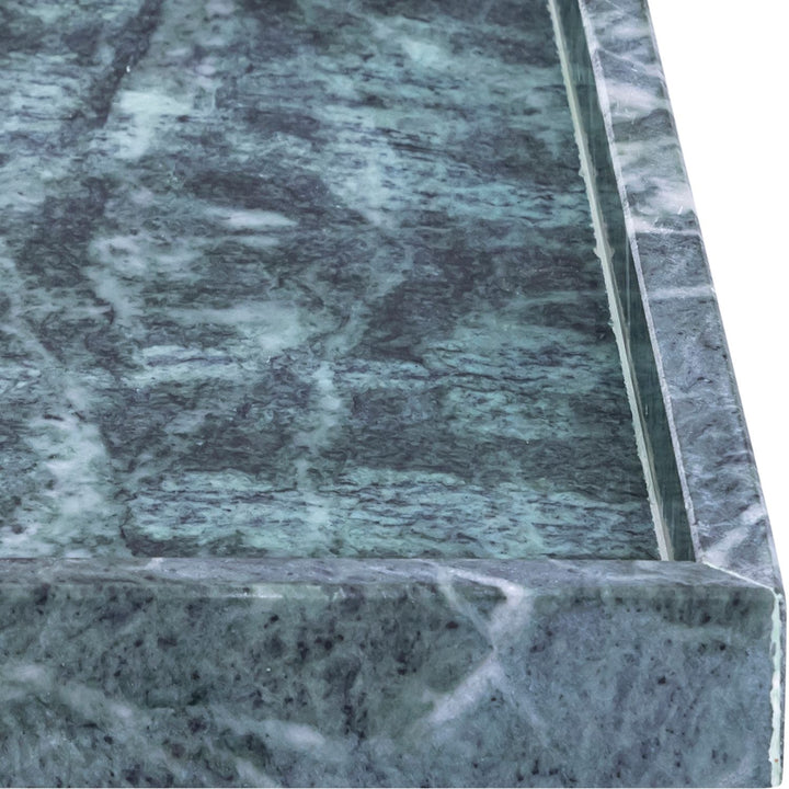Barletta Square Genuine Marble Tray — Green