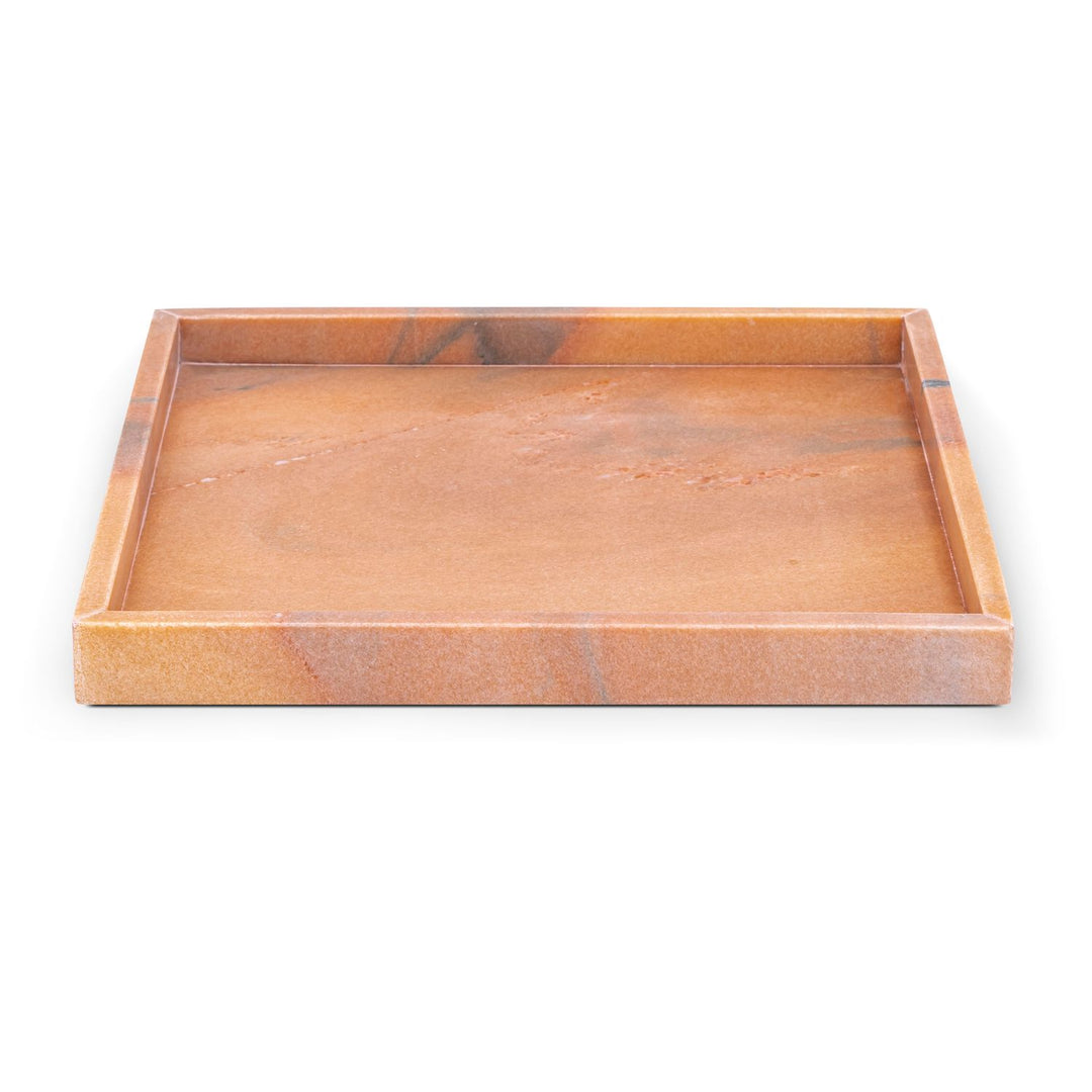 Barletta Square Genuine Marble Tray — Pink
